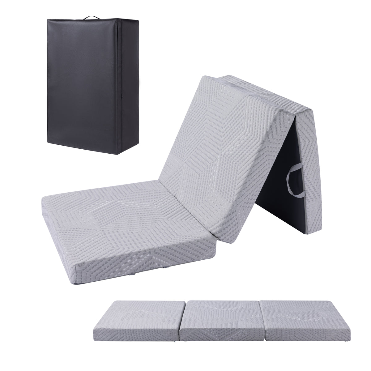 EGOHOME Klappmatratze H3, 3-teilige Gästematratze 15cm Höhe mit Gel-Viscoschaum