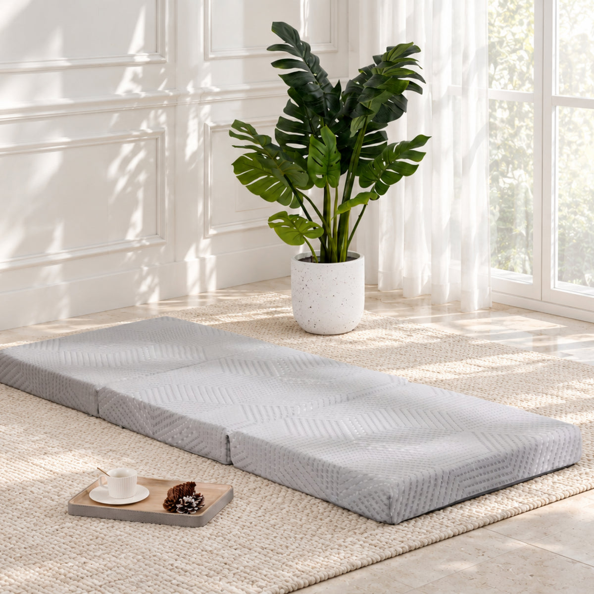 EGOHOME Klappmatratze H3, 3-teilige Gästematratze 15cm Höhe mit Gel-Viscoschaum