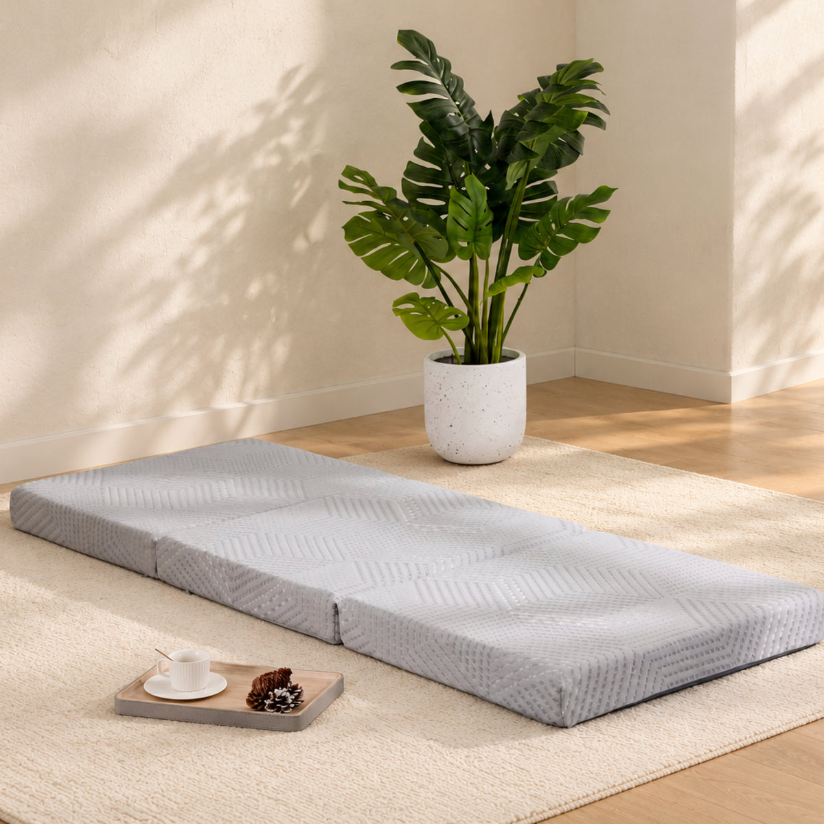 EGOHOME Klappmatratze H3, 3-teilige Gästematratze 10cm Höhe mit Gel-Viscoschaum