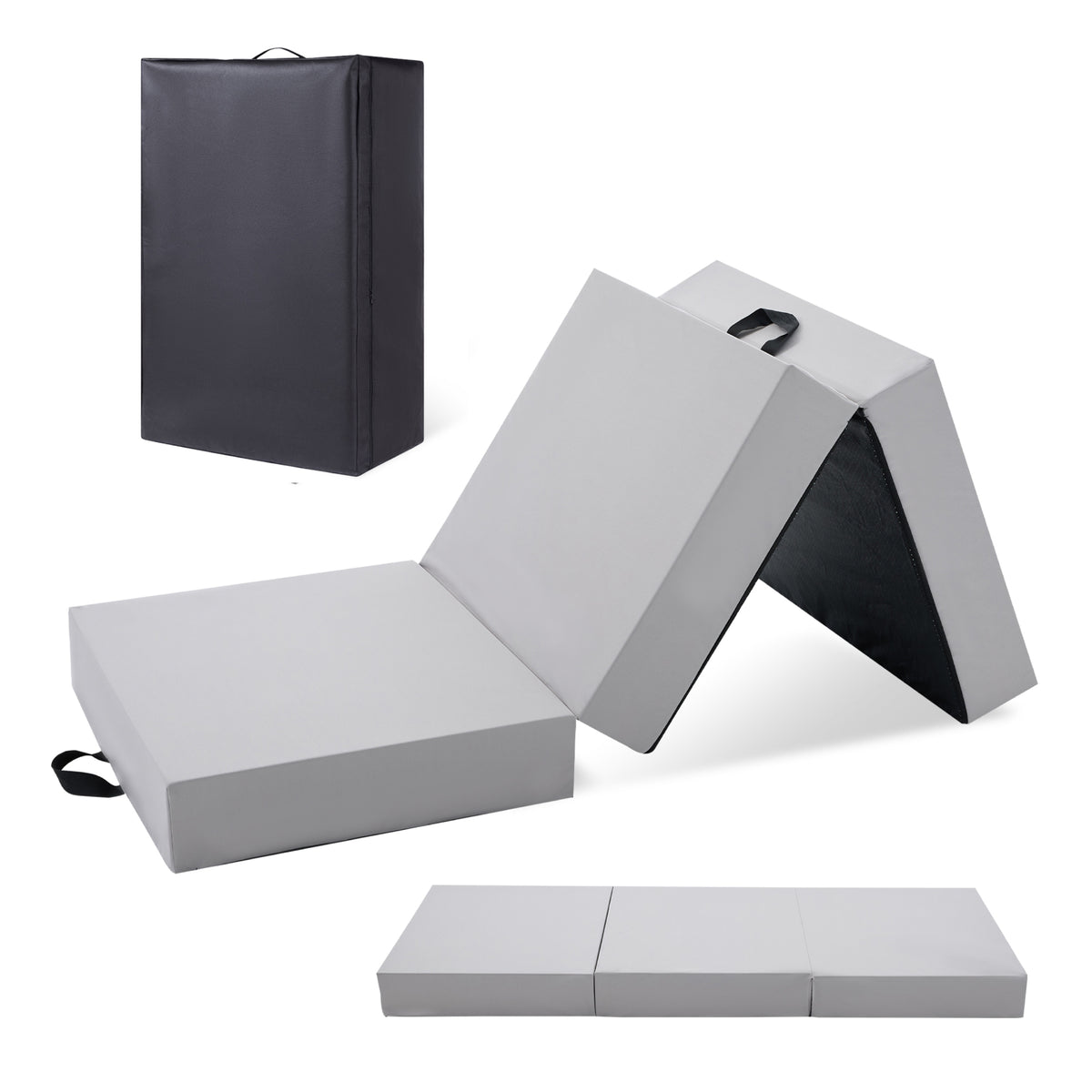EGOHOME Klappmatratze H3, 3-teilige Gästematratze 15cm Höhe mit Bambus-Memory-Schaum
